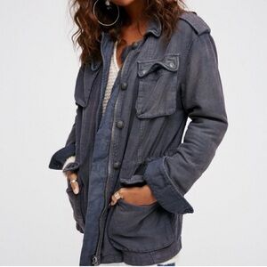 Free People | Not Your Brothers Jacket Military Surplus Anorak Jacket Gray